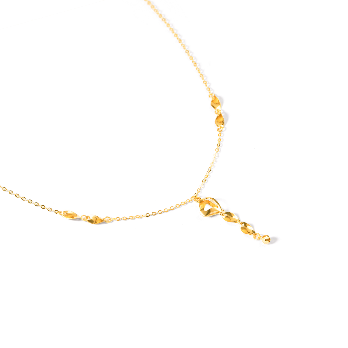 Gold sequin heart necklace